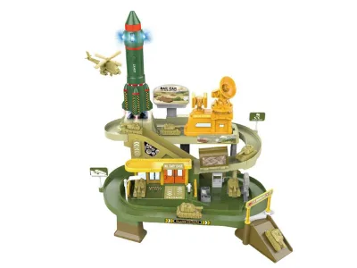 Military-themed Track Toys, Children's Track Toys, Cars with Music, Lights and Electric Ladders