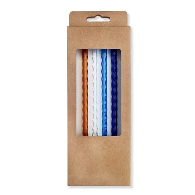 56H Luxury Safe Handmade Glass Tube Custom Personalized HandBlown Borosilicate Glass Reusable Straws For Drinking Beverages