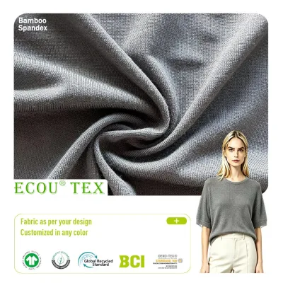 GRS GOTS Certified Organic Bamboo Spandex Jacquard Jersey Fabric 95 Bamboo 5 Spandex 137gsm 180cm Eco Wholesale