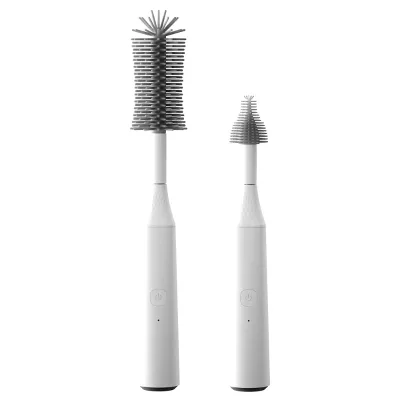 Brushed Aluminium Bottles Body Wash Loose Powder Bottle With Soft Brush 30ml Foundation Bottle With Long Brush