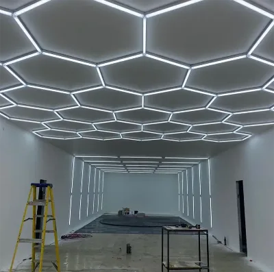 Custom logo Printing Car Salon LED Lights LED Lights for Car Workshop Hex Garage Lamp