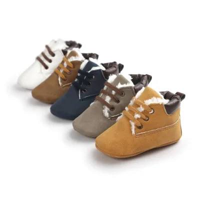 Baby Shoe Leather Manufacturer Kids Children Glitter Suede Leather Winter Baby Shoes