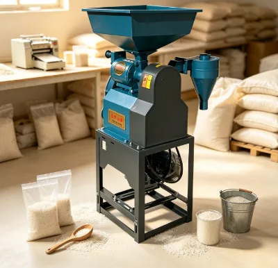 Anti Block Household Rice Polisher Machine with Fast White Rice Output Channel for Mini Rural Mobile Grain Processing Station
