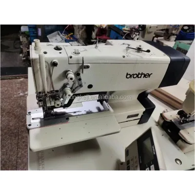 Used Brother 800C Electronic Direct Drive Lockstitch Button Holer Machine Computerized Industrial Sewing Machine with Table