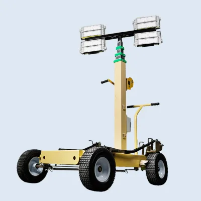 China Focused Trolley Portable Outdoor Lighting Light Tower for Rental and Construction Site