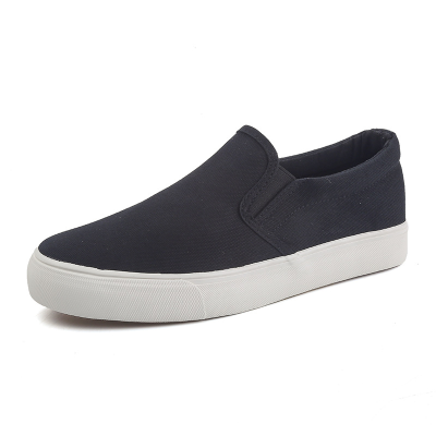 Black White Fashion Shoes in Canvas Men and Women Sneakers Classical Style Slip on Footwear