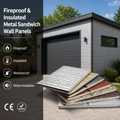 PU Sandwich Wall Panels Metal Exterior Decoration Panels Sound Absorbing Thermal Insulated Wall System for Commercial Facilities
