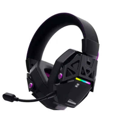 Wireless Gaming Headset with 2.4GHz/BT, 50mm Drivers, Carbon Fiber Shell, and Noise - Canceling Mic
