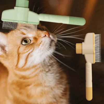 New Arrival Stainless Steel Cat Slicker Brush Self Cleaning Dematting Pet Grooming Comb for Dog Cat
