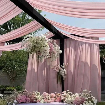 KAVI Elegant and Luxurious Milk Silk Ceiling Decoration Fabric - Wedding Background Fabric - DIY Outdoor Wedding