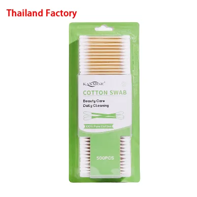 500pcs Baby Bamboo Cotton Swab Q Tips Cotton Swab with Blister Card for Baby Care