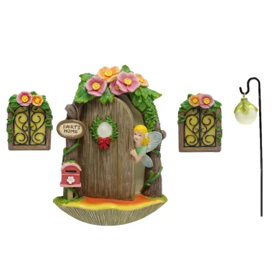 Fairy Mailbox Door and Windows for Trees Yard Decoration for Kids Outdoor Miniature Fairy Garden Decor