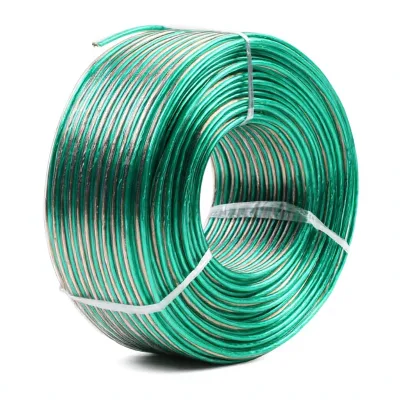 CCA Copper Clad Aluminum 2-core Coil Speaker Cable Parallel PVC Insulated Audio Wire Amplifier Home Theater CE RoHS for