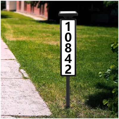 Solar Powered Waterproof Small LED House Numbers Light with Motion Sensor ROHS Certified Outdoor Address Sign