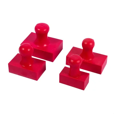 Wholesale Plastic Handle Rubber Stamp Block Rectangular Engraving Stamp Material Blank Red Rubber Stamp Base Custom Multi Size