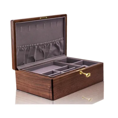 Exquisite Black Walnut Wood Gift Box Lockable Wooden Box Wooden Handmade Jewelry Box