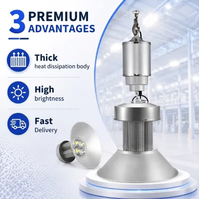 Industrial Commercial Light LIfter Wholesale Warehouse Workshop Ceiling Light Aluminum 100W 150W 200W LED High Bay Light