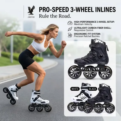 Big Three-Wheel Adult Professional Roller Skates with Single Row Wheels and PVC Shell for Children Boys and Girls
