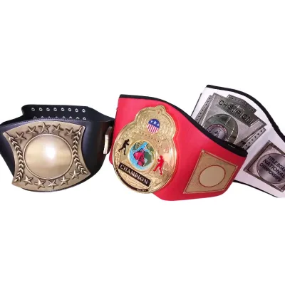 OEM ODM Small MOQ PU Leather & Engraved Metal Plates Boxing Wrestling Award Custom Championship Belt for Corporate Events
