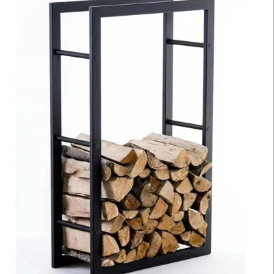 Durable Firewood Stand Metal Firewood Rack, Heavy Duty Woodpile Storage Organizer for Backyard Fire Pit and Wood Burning