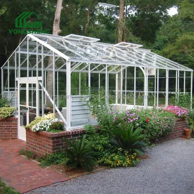 Large Victorian Greenhouse with Easy Assembly Galvanized Steel and Wood Frame Rot Proof for Garden Featuring Stained Glass