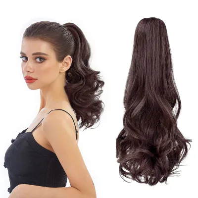 FUJIA Ponytail Extension,16#34; Claw Hair Extensions Long Curly Ponytail Clip in Ponytail Hair Extension Natural Looking Synt