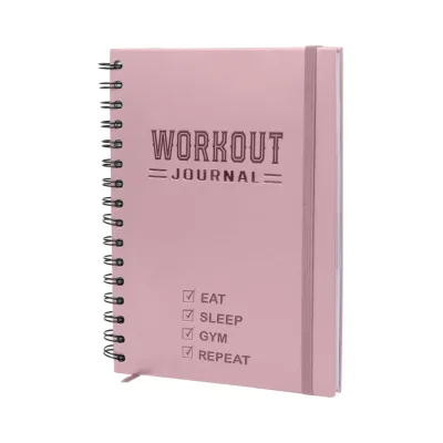 Hot Sale A5 Spiral Binding Paper Cover Fitness Journal Organizer/Planner-60 Sheets Workout Log Book Track Gym Home Workouts