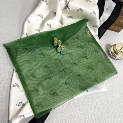 Organza Envelope Flap Organza Clothing Scarf Dust Packaging Pouch with Button