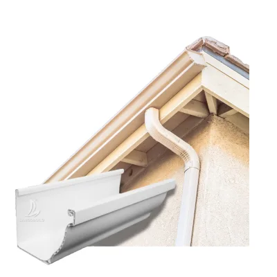 Modern PVC Rain Gutter & Downspout Anti-Corrosion Roof Drain System with 5-Year Warranty China Manufacturer