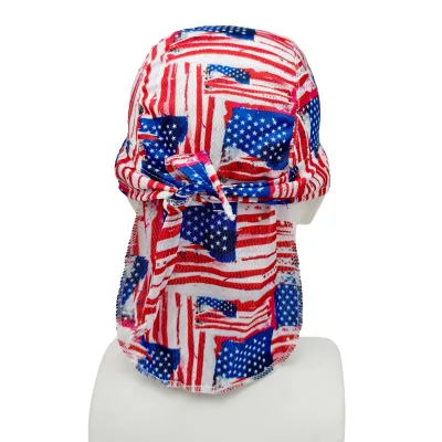 Durag Full Customization Silky Satin Breathable Mesh Material USA Flag Bandit Sport Unisex Outdoor Cycling Fishing Daily Use