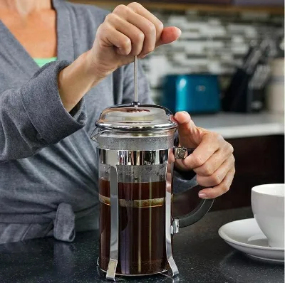 Wholesale Manufactures Top Seller Custom Made Logo Household Tea Coffee Maker Borosilicate Glass French Press