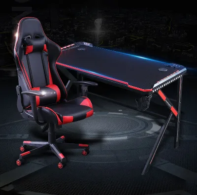 Wholesale Best Selling Waterproof PC Laptop Gaming Computer Desk Gaming Table with LED Lights