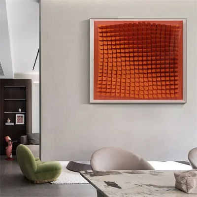 JZ Morden Home Decorative Acrylic Frame Handmade Wood Carved Mosaic Artwork 3D Large Wall Paintings