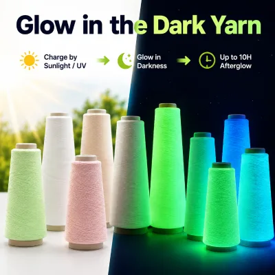 In Stock Glow in the Dark Yarn for Crochet Projects Duplicate Stitch Accessories and Crafts Luminous Yarn Wholesale Factory