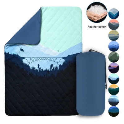 Lightweight & Warm Quilt Down Camping Blanket With Cape Clip