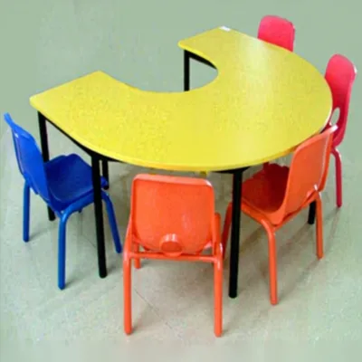 Low Size U-Shaped Preschool Infant Desk with Chairs for Kids