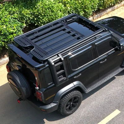 WEY Tank 300 Aluminum Alloy Roof Rack Car Roof Carrier Folding Ladder Side Step Armored Mesh
