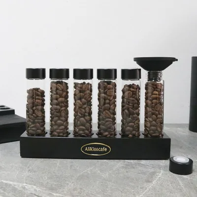 Display Rack Stand Airtight Sealed Glass Containers Distribution Tool Containers to Collect Coffee Bean Storage Tube