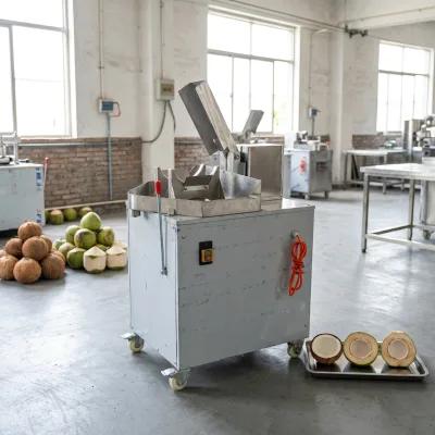 Solid Structure Coconut Half Cutting Machine With 120KG Stable Frame for Long Hour Working in Coconut Deep Processing Sites