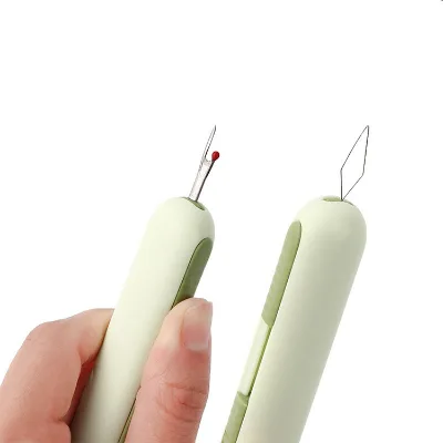 2 in 1 Sewing Needle Threader Seam Ripper Dual Purpose Sewing Tool Portable Home Thread Cutter Double Head With Protective Cover