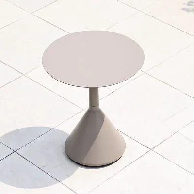 Modern Lightweight & Durable Outdoor Bistro Table Garden Furniture with Metal and Panel Wood Style Design