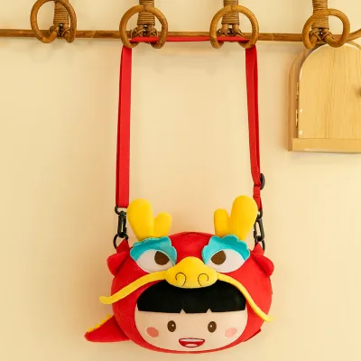 Dragon Children's Crossbody Shoulder Bag New Year Red Envelope Dragon Plush Toy Doll Purse
