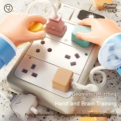 Montessori Educational Busy Board Simulated Power Strip Switches Sockets Educational Toy Kids Aged 5-7 Years 5 Sets Small Gift