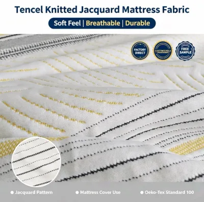 Wide Width Tencel Air Layer Knitted Jacquard Mattress Fabric Custom Stripe Home Upholstery Textile
