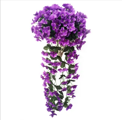 New Product Artificial Violet Flower Vine for Home Wedding Christmas Graduation Halloween New Year Easter Wall Decoration