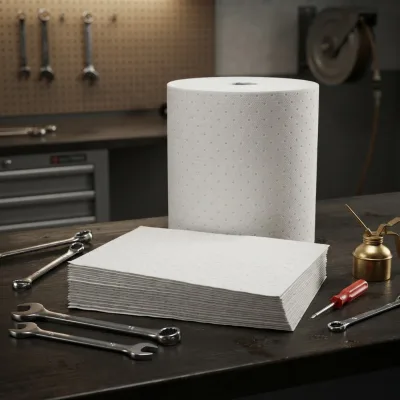 Otros Productos Medioambientales HXH Brand 100% PP Eco-Friendly Oil Absorbent Rolls with Tearing Line for Workshop Samples