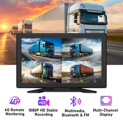 Professional Portable 10.1-inch 4CH Truck Dashcam Video Recorder Multimedia for BSD for Commercial Vehicle Bus Fleet