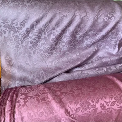 Chinese Phoenix Silk Cotton Jacquard Fabric for Women Traditional Festival Dress