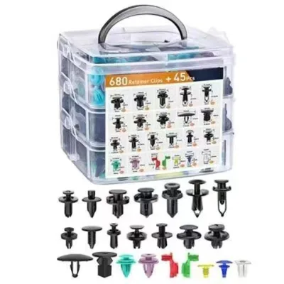 680pcs Boxed New Car Expansion Screws Plastic Clips Door Panel Mudguard Set Fasteners Made Durable Nylon POM Cross-Border Trade