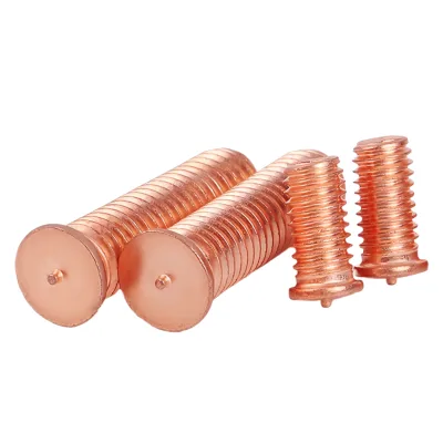 Original Manufacturer Sales High Quality Carbon Steel Brass Plated Welding Screws with ISO13918 Full Threaded Spot Weld Studs